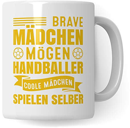 Pagma Druck Tasse Handball Geschenke für Mädchen, Handball Becher Frauen, Handballerin Spruch Kaffeetasse Geschenkidee, Handballspielerin Kaffeebecher Handballverein Handballer