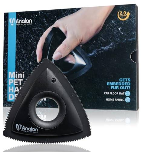 ANALAN Mini Pet Hair Remover Brush Animal Hair Removal Brush for Carpet, Furniture, Rugs, Clothes and Bedding, Sofa(Black)
