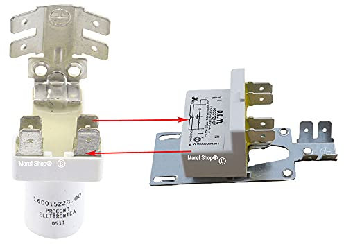 Marel Shop® - Condensatore Filtro Antidisturbo 0,1 MF con Staffa Universale compatibile con Ariston Indesit per Modelli : BFI670 - CISLI460A - DVG622KIXUK