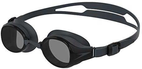 Speedo Unisex Erwachsene Hydropure Schwimmbrille mit Sehstärke | Mit austauschbarem Nasensteg | Weiche Abdichtungen Schwimmbrille, Schwarz, 2.0