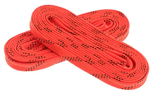 VOSAREA 1 Paar Gewachste Eishockey Schnürsenkel Orange Flache Schnürsenkel Eishockey Schnürsenkel 96 Zoll Professionelle Gewachst Ice Hockey Schnürsenkel Frostschutz Schuhschnüre