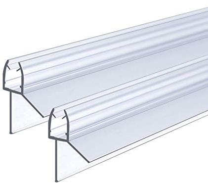IMPTS dichtung dusche glastür, 2x100cm duschdichtung glastür 5/6mm, Ersatzdichtung Duschkabine Duschwand Badewanne Wasserabweiser Schwallschutz Dichtkeder - Transparent