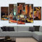 104Tdfc Puzzle 5 teilig Bilder wandbild 200x100CM Cadeau d' Las Vegas City Lights Night Modulare Wandkunst Wandaufkleber Teiliges Vlies Leinwandbild Dekoration
