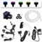 Köhko komplett Pumpe Set 2000L/H für Springbrunnen Gartenbrunnen inkl. 3 LED-Beleuchtung (Kaltweiß), 3 wege Wasserverteiler, Schlauch, 5m Verlängerungskabel, Tarfo und Schaumdichtung