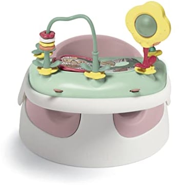 Mamas & Papas Baby Snug Seat and Activity Tray with Adjustable Features, Supportive, Stable and Easy Clean Design in Blossom (Pink), Suitable from 3 to12 Month Approx
