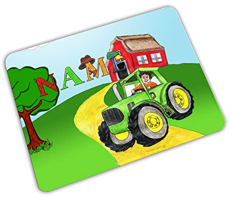 Vesperbrettchen personalisiert mit Name, Traktor | Frühstücksbrettchen, Brotzeitbrettchen, Schneidebrettchen, mit Motiv, für Kinder