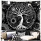 Sequpr Baum des Lebens Wandteppich Sonne Mond Tapisserie Schwarz Wandbehang Wandtuch Wanddeko Wandteppich für Schlafzimmer Wohnzimmer Wohnheim (130x150cm)