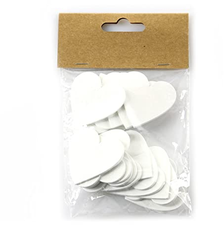 Knüllermarkt 33934 I Gästebuch-Herzen Weiss | Hochzeit Streu-Deko zum Befüllen Hochzeitsdeko für Bilderrahmen zum Beschriften ca. 20 Stück Bastel-Herzen personalisierbar Geschenkidee