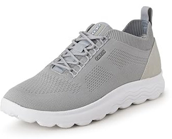 Geox Men's U Spherica E Sneakers, Light Grey White, 11 UK Narrow