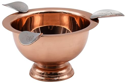Stinky Cigar Copper Ashtray with 3 Stirrups, Windproof Stainless Steel Design, Deep Bowl for Indoor & Outdoor Use, Heat Resistant & Easy to Clean - Ideal Smoking Accessory for Cigar Enthusiasts