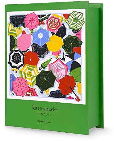 Kate Spade New York 500-teiliges Puzzle für Erwachsene, 55,9 x 55,9 cm, Regenschirm-Thema, Unisex, Quadratisches Puzzle mit Aufbewahrungsbox