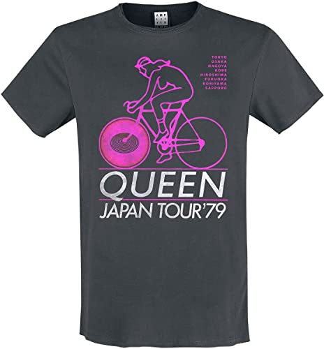 Queen Amplified Collection - Japan Tour 79 Men's T-Shirt Charcoal XL 100% Cotton Regular