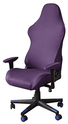 SHUOJIA Stuhlhussen,4 Stück Set Gaming Stuhl Bezug,Stretch Swivel Stuhlbezug Sitzbezug Abnehmbar Waschbar Mit Armlehnenbezug, Für Computer Stühle Bürostuhl Drehstuhl (Purple)