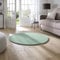 Taracarpet Supersoft kurzflor Teppich Fiona Wohnzimmer Schlafzimmer Kinderzimmer Flur Läufer waschbar rutschfest Uni Mint 080 cm rund