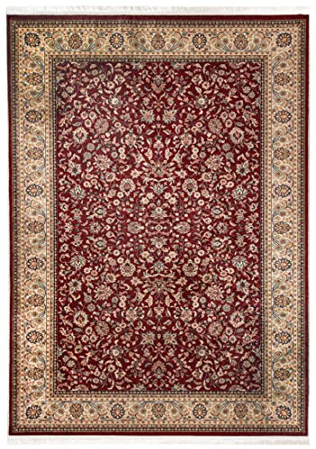 Mazovia Orientalisch Vintage Teppich - Kurzflor Waschbar - Weich Traditioneller Teppich für Wohnzimmer, Schlafzimmer, Esszimmer – Oriental Teppiche - Rot 160 x 230 cm