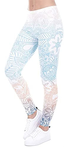 Fioeyr Damen Leggings in voller Länge Stretch Print Leggings Elastische Leggings Strumpfhose Workout Gym Yoga Dehnbare Hose, Farbe Mandala, One size