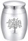 CREATCABIN Kleine Andenkenurne Baum des Lebens Mini-Urnen Für Asche Miniatur-Beerdigung Beerdigung Behälter Glas Gravur Edelstahl Für Mensch Familie Freunde Haustier Gedenkstätte Silber 40x30mm
