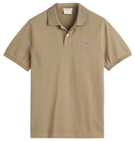 GANT Herren REG Shield SS Pique Polo, Dried Clay, XL