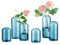 Set di 6 Vasi in Vetro Blu - Moderni per Fiori, Decorazione da Tavola di Natale, Mini per Centrotavola Nuziali, Feste, Eventi e Composizioni