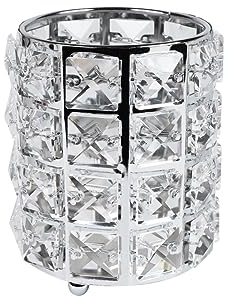 Emmi Nail Feilen- & Pinselhalter Silber I Stylische Pinsel Aufbewahrung für Staubpinsel, Swirls oder Pinzetten & Stifte I Mit Kristallen I Höhe 11,5cm