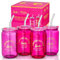 Dragon Glassware Barbie Trinkgläser – Rosa und Magenta – 473 ml Dosenförmige Glasbecher mit Deckel und Strohhalmen, 4 Stück, Eiskaffeetassen mit Deckel, Glasbecher mit Strohhalm und Deckel