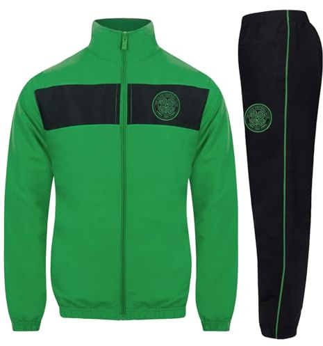 Celtic FC Official Football Gift Boys Tracksuit Set Black Green 2-3 Years