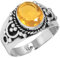 925 Sterling Silber Ring Citrin Quarz Handgemacht Schmuck Größe 70 (22.3) (99053_CIT_R132)