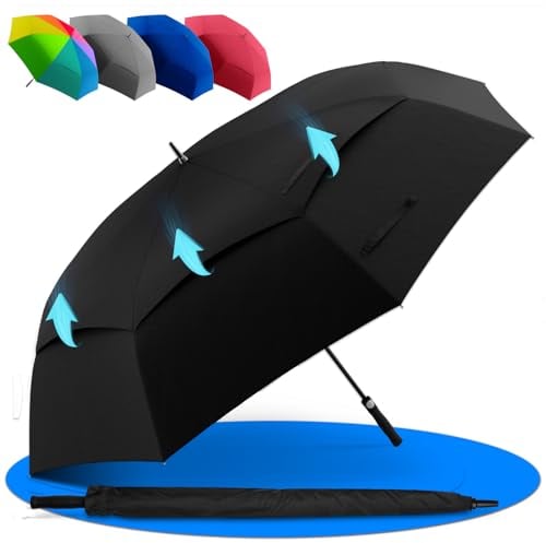 STYNGARD XXL Regenschirm Groß Sturmfest [Ø 140 cm] - Golfschirm mit Doppelbespannung für maximalen Wind- und Regenschutz Modell - Regenschirm für 2 Personen - BELFAST