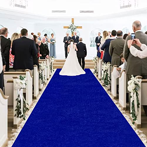 MODFUNS Gangläufer für Hochzeiten im Freien, Hochzeit, Königsblau, Samt, Gangläufer, Teppichläufer für Party, romantische Hochzeit, Läufer, Gang, Innen- und Außenbereich, Strandteppich für Empfang,