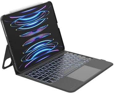 Belkin Everyday iPad Keyboard Case with Cradle, Backlit Bluetooth Keyboard, Multi-gesture Controls, Magnetic Apple Pencil Storage, QWERTY, Multimedia Keys for iPad Air M2 11,10.9, iPad Pro 11