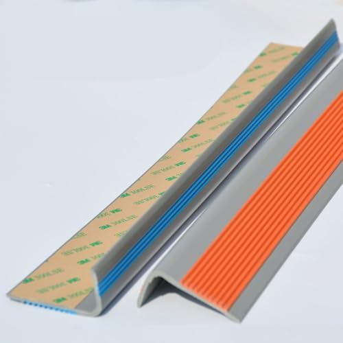 AYHARYLH Vinyl-Anti-Rutsch-Treppenkante,PVC Treppenkantenprofil, Elastischer Kantenschutz,Kunststoff Treppen-Kantenschutz,L-Form Winkelprofil Selbstklebend (Color : Orange, Size : L10m*5 * 2.5cm)