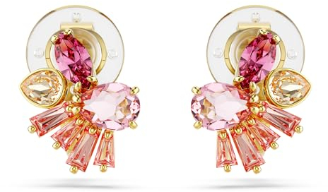 Site officiel de Swarovski : boucles d'oreilles à clips, coupe mixte, fleurs, rose, plaquées or [Importé officielle], Cristal, finition ton doré, zircon, ce n'est pas une pierre précieuse, ?????,
