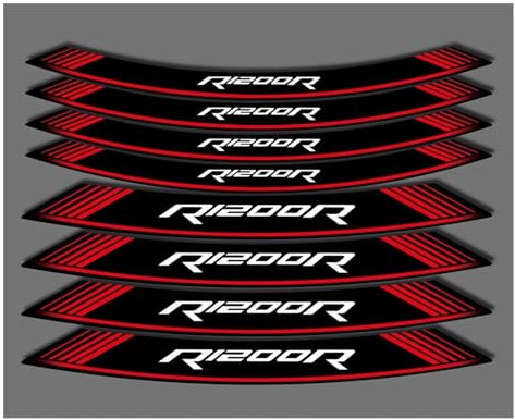 TYSMYXGS Neue Motorrad Styling Radnabe Reifen Aufkleber Moto Zubehör Dekorative Streifen Aufkleber Für R1200R Zubehör Aufkleber Komplettes Set mit Felgenaufklebern(2)