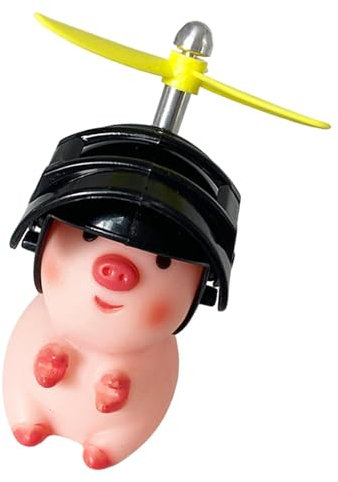 Motorrad-Lenker-Dekorationen, Lenker-Ornament - Lenker Schöne Tierfiguren mit Propellerhelmen - Cartoon Schweine Puppe Roller Lenker für Kinder und Erwachsene