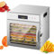 Déshydrateur alimentaire pour viande séchée, fruits, herbes, machine à déshydrater en acier inoxydable à plateaux, contrôle de la température, déshydrateur de fruits, livre de recettes inclus,8-Trays