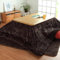 Heiztisch im japanischen Stil, Tatami, Braun/Blau, Flanelltisch für den Winter, 80/120 cm, quadratisch, Futon-Tisch, Tee-/Couchtisch (Farbe: Blau, Größe: 80 x 80 cm)