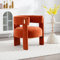 chairus Ohrensessel Loungesessel Wohnzimmer Chenille Armlehnestuhl Sessel Schlafzimmer Moderner Polsterstuhl Cocktailsessel mit Rückenlehne (Orange)