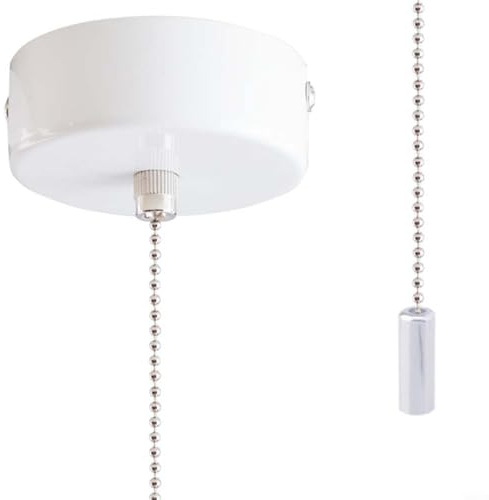 HEIBTENY Badezimmer Zugschnur Lichtschalter Zugschalter für Deckenleuchte mit 150cm Kette für Badezimmer Schlafzimmer Küchen Hotels usw Accessoires Einfache Installation(White)