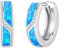 Midir&Etain Blauer Opal Ohrringe Creolen 925 Sterling Silber Opal 15mm Huggie Ohringe Hypoallergen Schmuck Geburtstags Muttertag Geschenk für Herren Damen Gattin