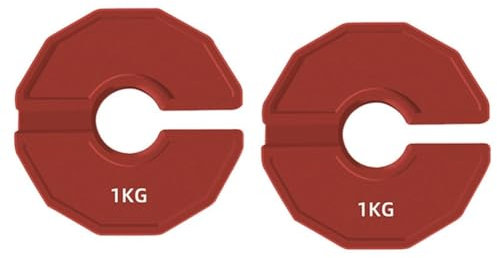 Qerwsdty 2PCS Gym Micro-Type Plates Dumbbell Fractional Weight Plate Rubber Fractional Weight Plates Plates Add-on Aperture 35mm 1.0KG