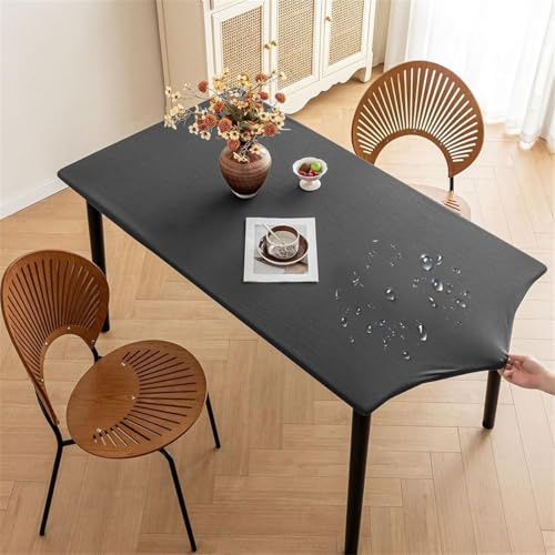 Wasserdicht Rechteckige Elastische Tischdecke - Rechteckig Tischdecke mit Gummizug Spanntischdecke - Gartentischdecke für Picknick Camping Partys (Gray,70x120cm)