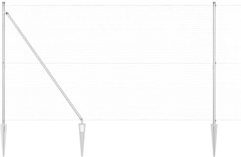vidaXL Welded Wire Fence with 13 Spike Posts 1.5 x 50 m Galvanised Steel