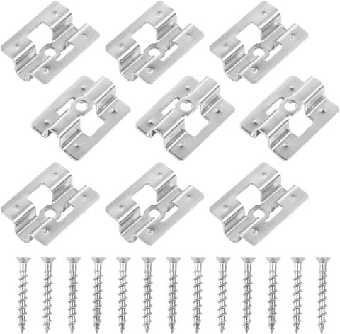 100Stk Edelstahl Terrassenclips Edelstahl Befestigungs Clips Versteckt Abstandshalter Clips mit 100 Schrauben für WPC/BPC, Bambusholzboden Verschluss