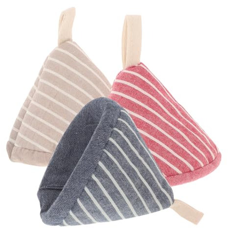 KICHOUSE 3pezzi Coprimanico Triangolare Guanti Da Forno Copripentole Per Pentole e Coperchi Caldi Presine Da Forno Resistenti Al Calore Per Uso in Cucina