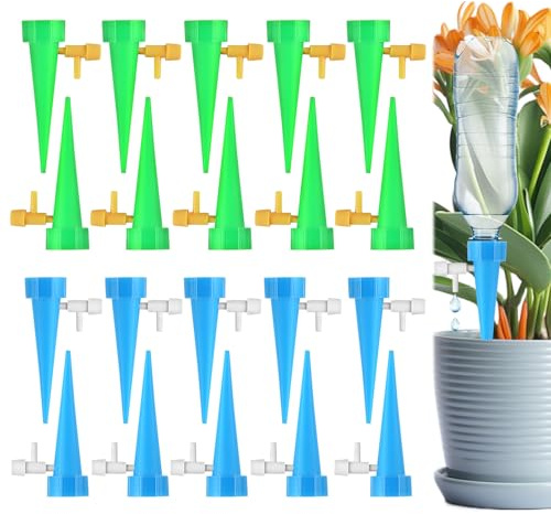 Kit Per Irrigazione a Goccia Regolabile 20 Pezzi Irrigazione a Goccia per Vasi Irrigazione Automatica Delle Piante per Balcone, Giardino, Piante da Interno e Vasi di Fiori