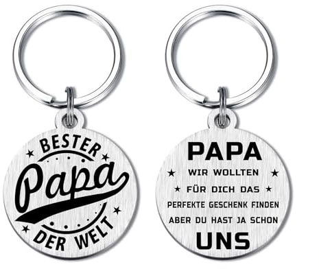 Geschenk für Papa, Geburtstagsgeschenk für Bester Papa von Tochter Sohn | Schlüsselanhänger für Vater zum Geburtstag