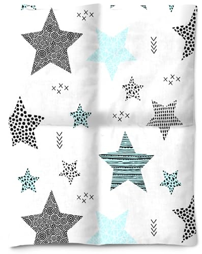 Amilian Kirschkernkissen 30x23 cm - Wärmekissen; Kältekissen mit 100% Kirschkernen - Körnerkissen für Mikrowelle - ideal für Nacken, Schulter, Rücken und Alltag - Sternschnuppe Türkis