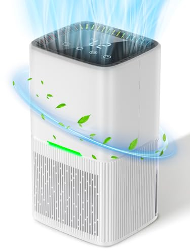1.8 L Air Dehumidifiers, Silent Electric Dehumidifier with Automatic Defrost/Shut-off, Colourful LED, Timer, Touchscreen LCD Display, 685 ml/Day, for Bathroom, Bedroom