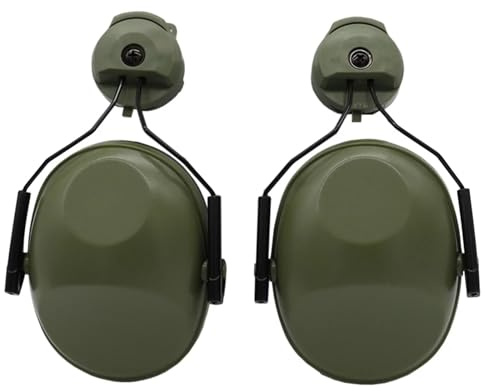 Anti-Lärm Ohrstöpsel Taktische Jagd Gehörschutz Helm Montiert Version Ohrenschützer Gehörschutz Schalldicht for Schießen(1 Pair Green)