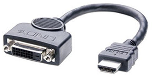 LINDY Câble Adaptateur HDMI A mâle/DVI-D Femelle, 0.2m